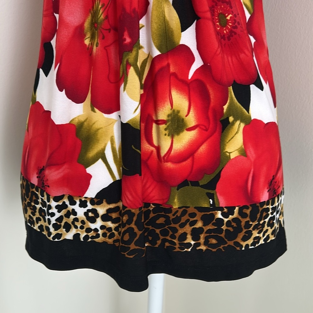 Cache Floral Animal Print Y2K Babydoll Halter Top 
Size: Small - Picture 4 of 13
